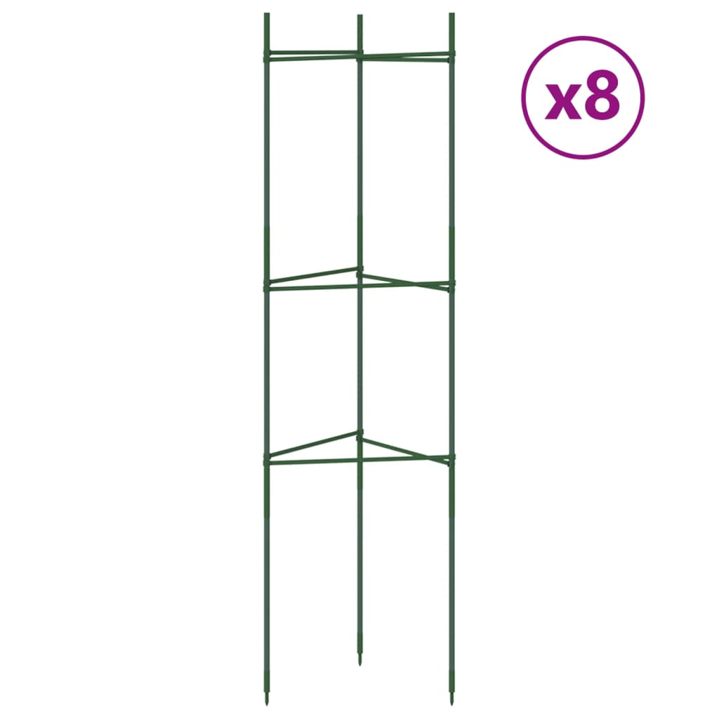 VidaXL Cages à tomates 8 pcs 116 cm acier et polypropylène