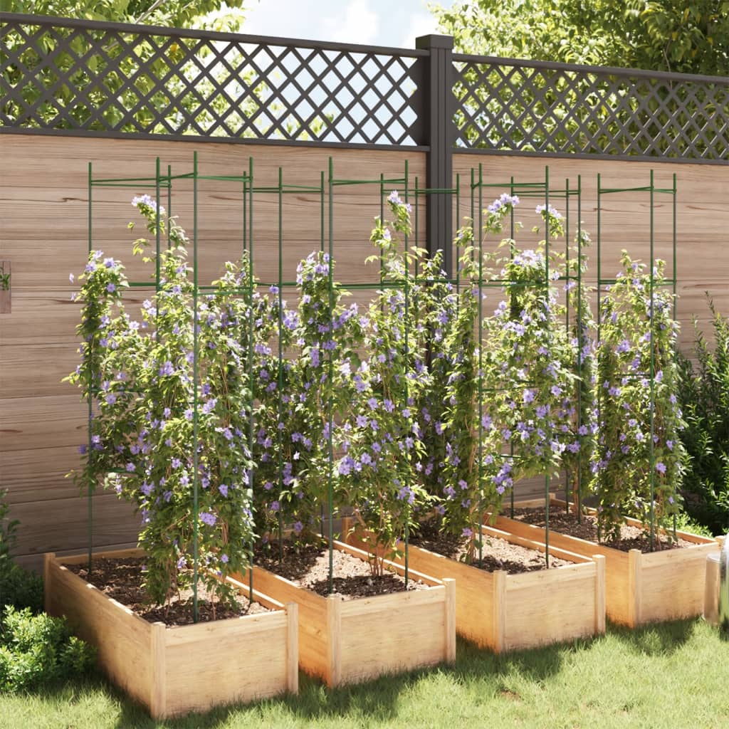 Vidaxl cage à tomates 8 pcs 154 cm acier et polypropylène