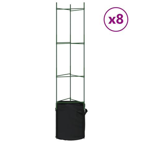 VidaXL Cages à tomates avec sac à plantes 8 pcs 154 cm acier et polypropylène