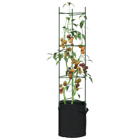 VidaXL Cages à tomates avec sac à plantes 8 pcs 154 cm acier et polypropylène