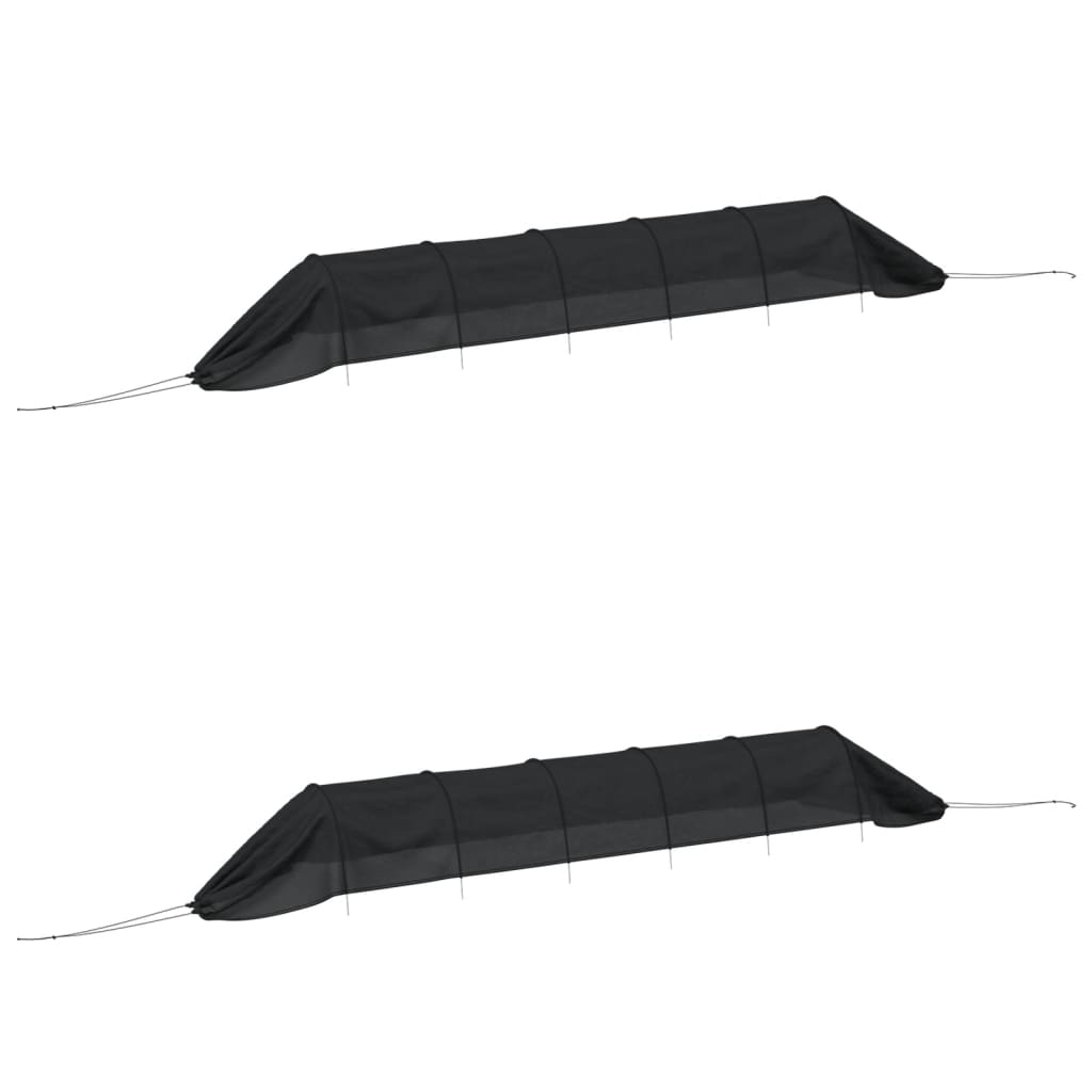 VidaXL Tunnels de culture 2 pcs acier et polyéthylène noir
