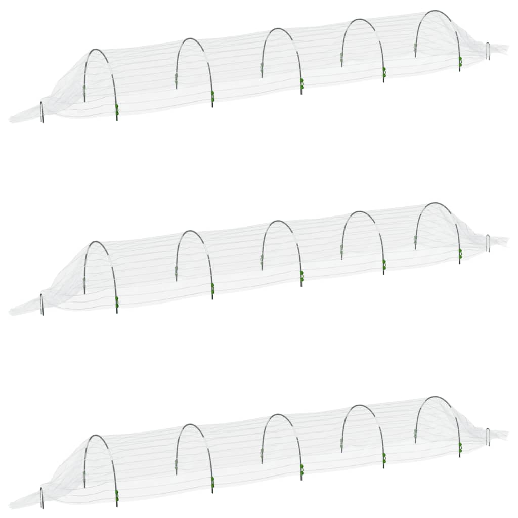 BIDAXL GROW TUNNELS 3 ST 1,5x5 M Fiberoptiska och polypropen