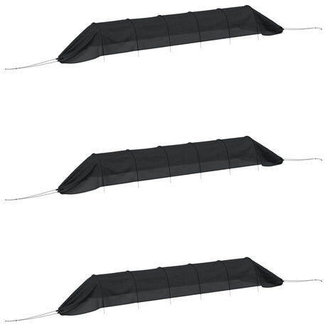 VidaXL Tunnels de culture 3 pcs acier et polyéthylène noir