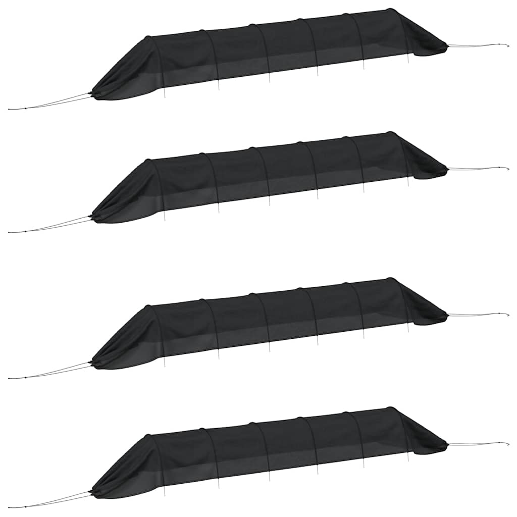 VidaXL Tunnels de culture 4 pcs acier et polyéthylène noir