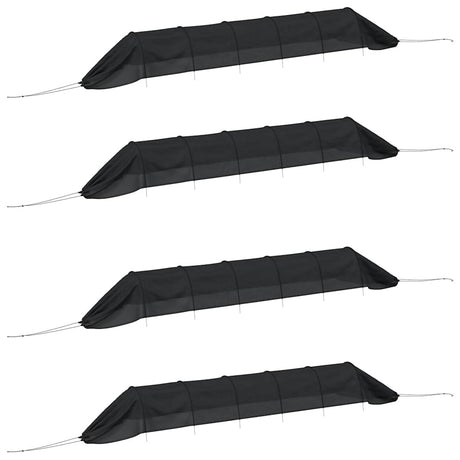 VidaXL Tunnels de culture 4 pcs acier et polyéthylène noir