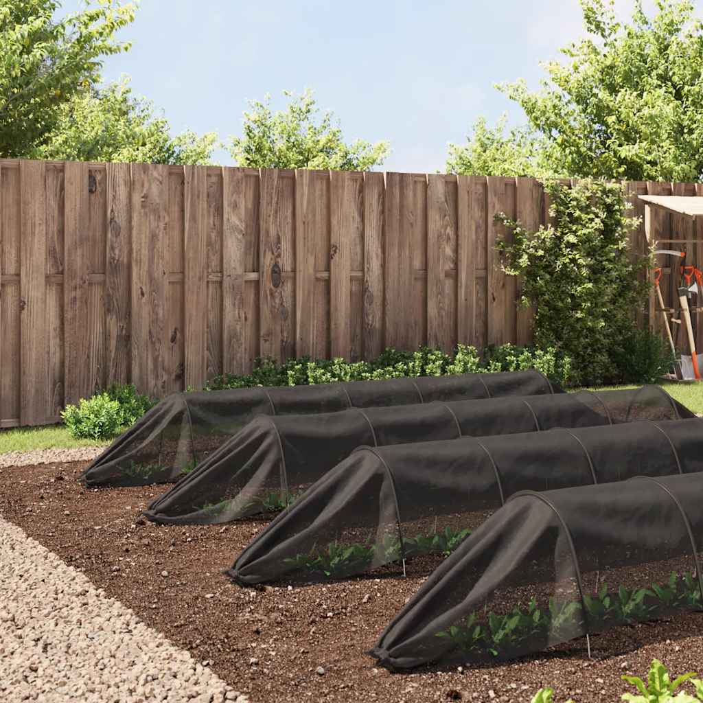 VidaXL Tunnels de culture 4 pcs acier et polyéthylène noir