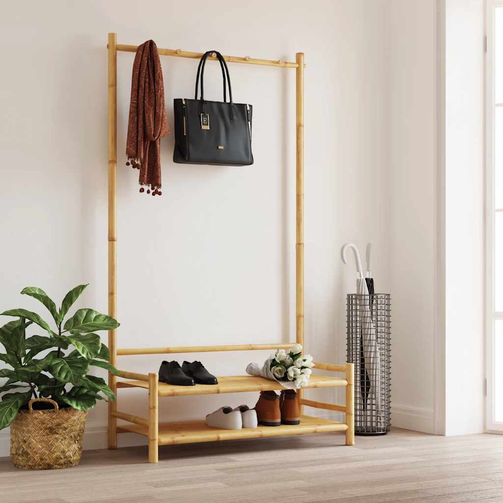 VidaXL portant à vêtements avec étagères 103x40x183 cm bambou