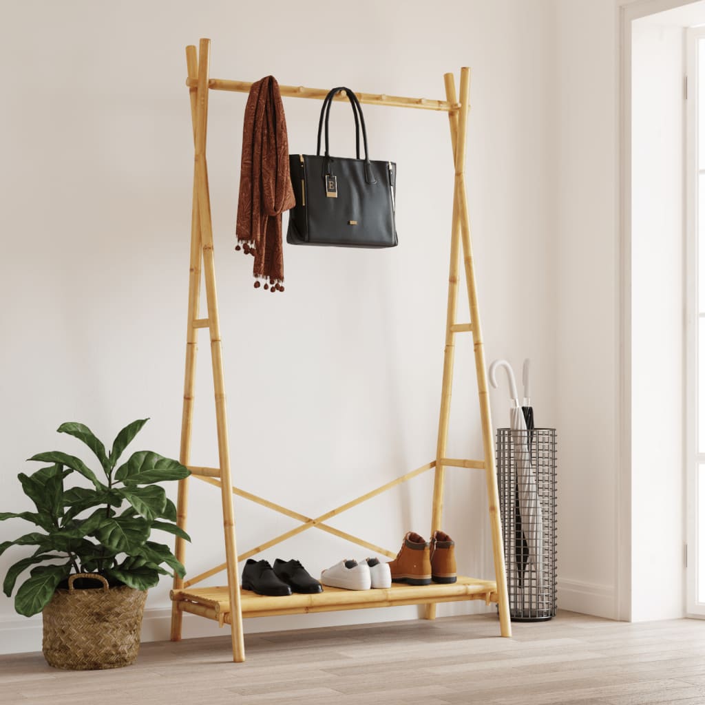 Vidaxx portant à vêtements avec étagère 102x50x190 cm bambou