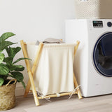VidaXL panier à linge 45x55x63,5 cm bambou blanc crème