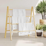 Vidaxx échelle à serviettes avec 4 échelons 90x50x100 cm bambou
