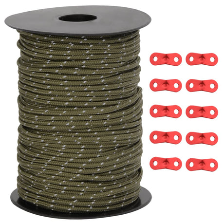 Hauban de tente VidaXL avec bandes réfléchissantes et tendeurs 50 m 3 mm