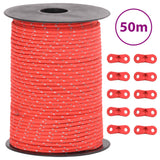 Hauban de tente VidaXL avec bandes réfléchissantes et tendeurs 50 m 3 mm