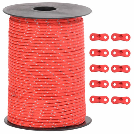 Hauban de tente VidaXL avec bandes réfléchissantes et tendeurs 50 m 3 mm