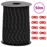 Hauban de tente VidaXL avec bandes réfléchissantes et tendeurs 50 m 3 mm