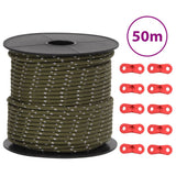 Hauban de tente Vidaxxl avec bandes réfléchissantes et tendeurs 50 m 4 mm