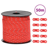 Hauban de tente Vidaxxl avec bandes réfléchissantes et tendeurs 50 m 4 mm