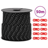 Hauban de tente Vidaxxl avec bandes réfléchissantes et tendeurs 50 m 4 mm