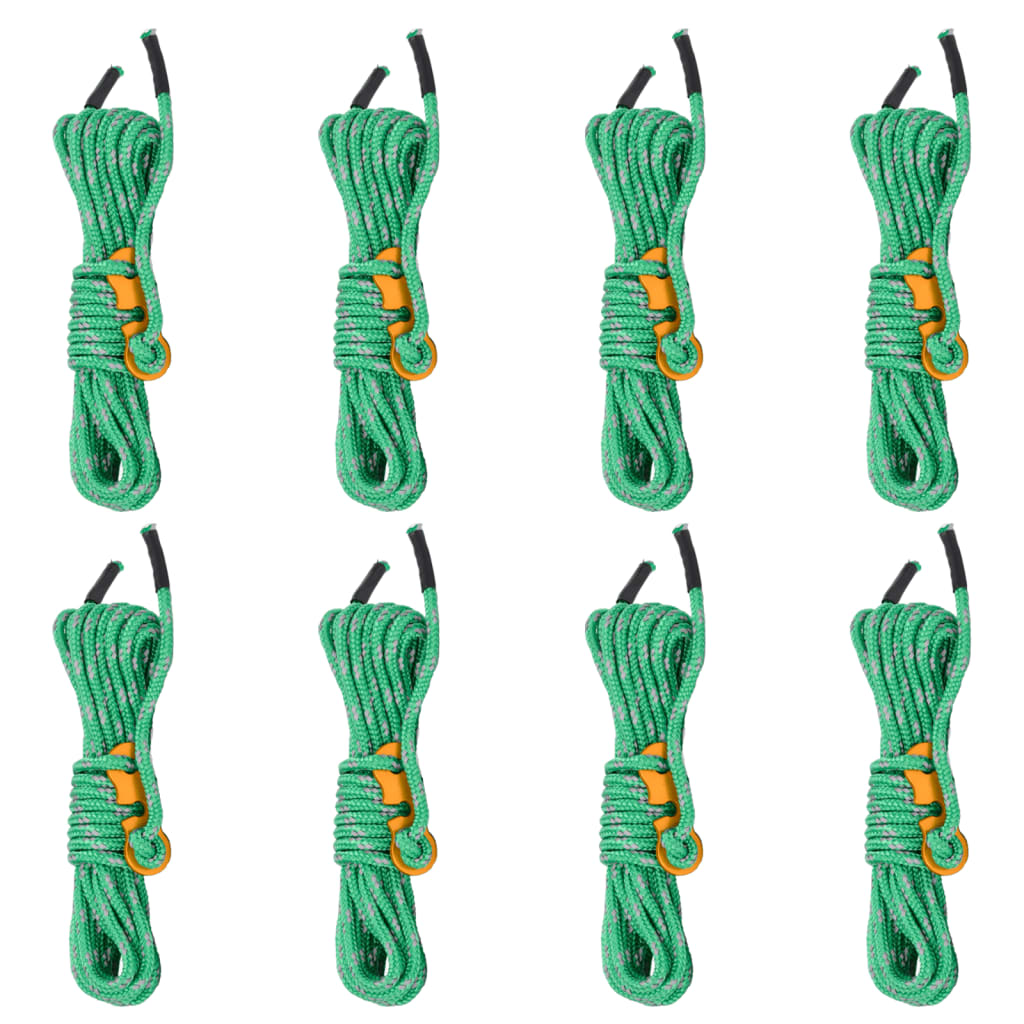 Vidaxxl haubans de tente avec tendeurs 8 pièces réfléchissants 4 m 4 mm