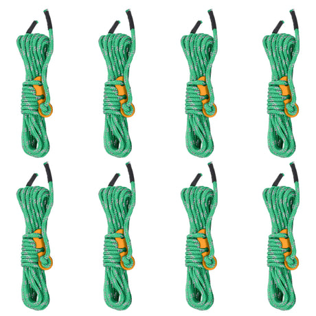 Vidaxxl haubans de tente avec tendeurs 8 pièces réfléchissants 4 m 4 mm