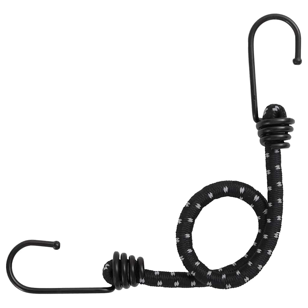 Vidaxl élastiques de tension avec bandes réfléchissantes et crochets 50 pièces 38 cm