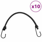 Vidaxl élastiques de tension avec bandes réfléchissantes et crochets 10 pièces 46 cm