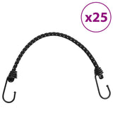 Vidaxl élastiques de tension avec bandes réfléchissantes et crochets 25 pièces 46 cm