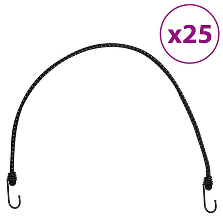 Vidaxl élastiques de tension avec bandes réfléchissantes et crochets 25 pcs 88 cm