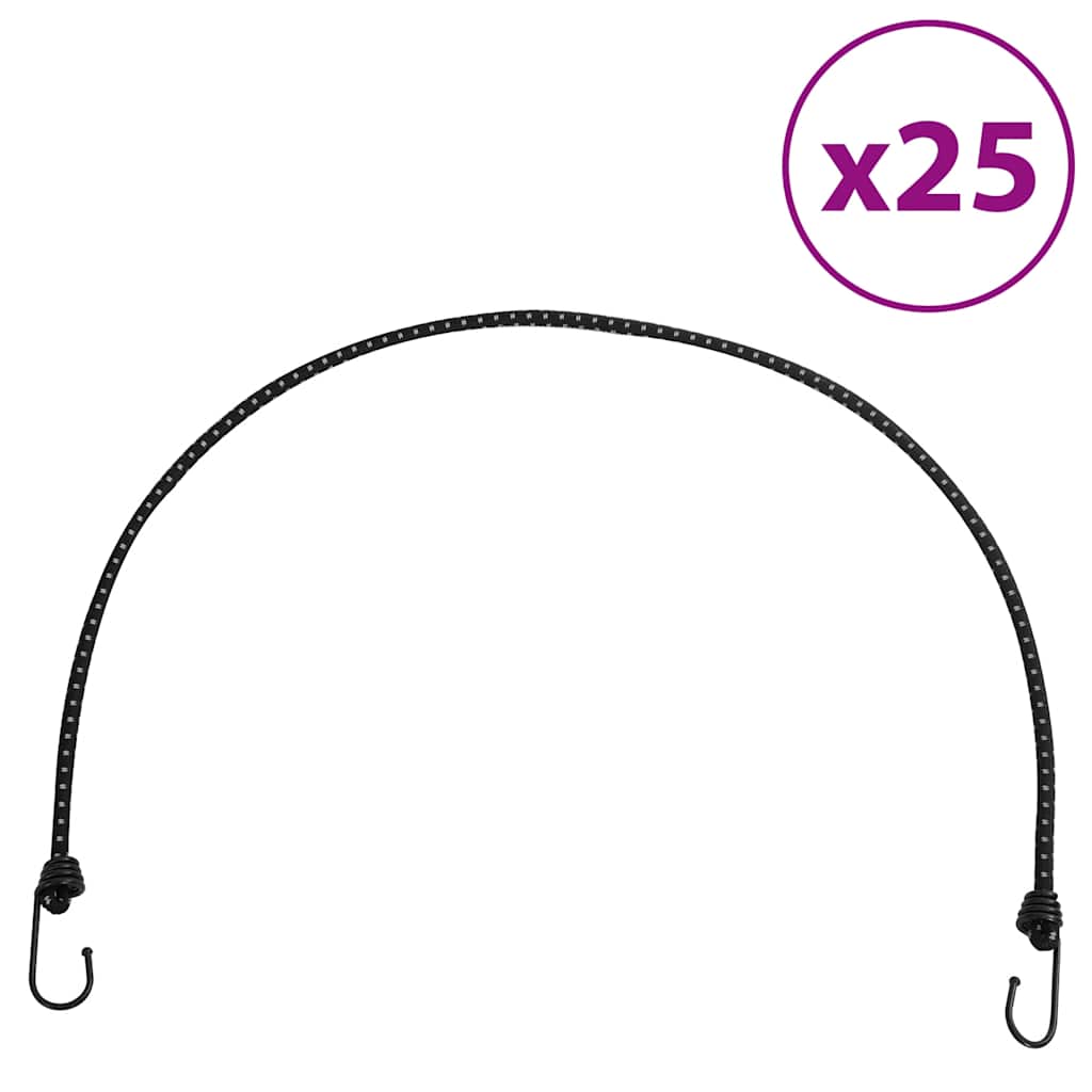 Vidaxl élastiques de tension avec bandes réfléchissantes et crochets 25 pcs 100 cm