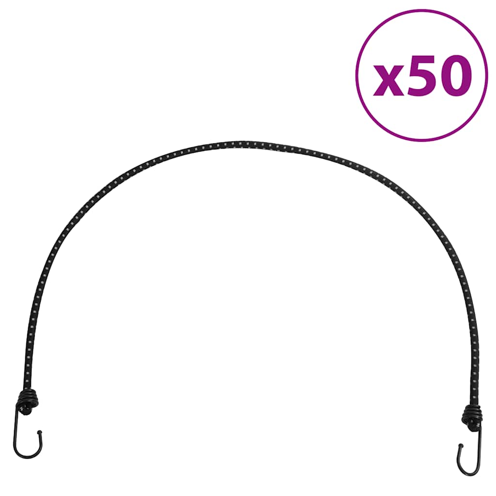 Vidaxl élastiques de tension avec bandes réfléchissantes et crochets 50 pcs 100 cm