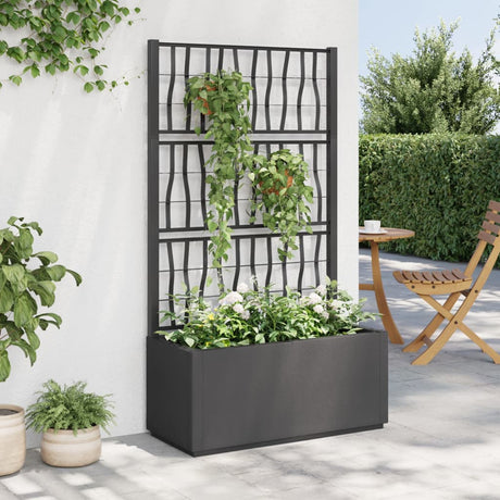 Vidaxx jardinière avec treillis 80x36x140 cm polypropylène gris foncé