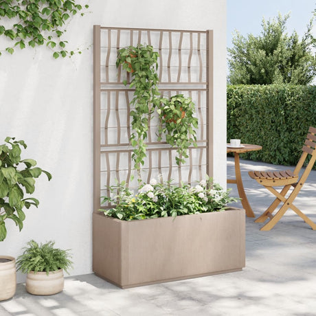 Vidaxx jardinière avec treillis 80x36x140 cm polypropylène marron clair