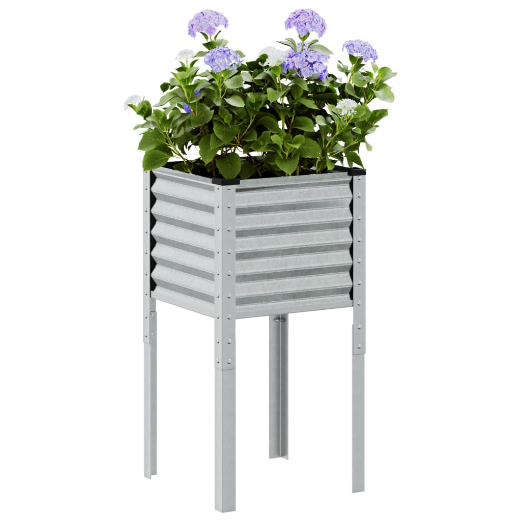 Jardinière Vidaxx 45x45x88 cm en acier galvanisé
