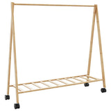 Vidaxx portant à vêtements avec étagères et roulettes 106x34x106,5 cm bambou