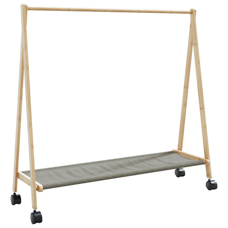 Vidaxx portant à vêtements avec étagères et roulettes 106x34x106,5 cm bambou