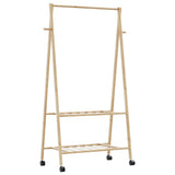 Vidaxx portant à vêtements avec étagères et roulettes 96x45,5x155,5 cm bambou