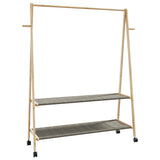 Vidaxx portant à vêtements avec étagères et roulettes 132x45,5x155,5 cm bambou