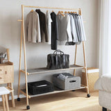 Vidaxx portant à vêtements avec étagères et roulettes 132x45,5x155,5 cm bambou