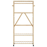 Vidaxx portant à vêtements avec étagères et roulettes 90x40x179,5 cm bambou