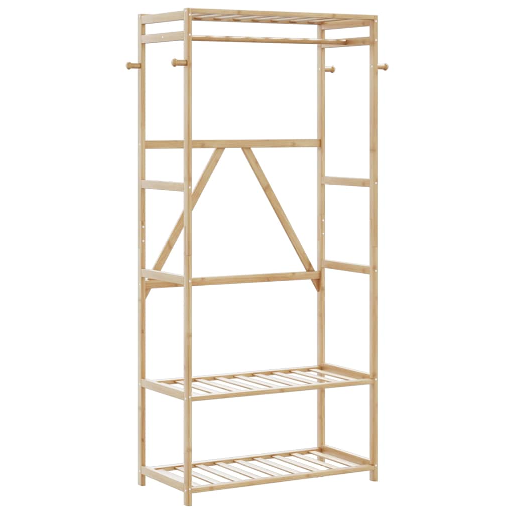 VidaXL portant à vêtements avec étagères 80x40x175 cm bambou