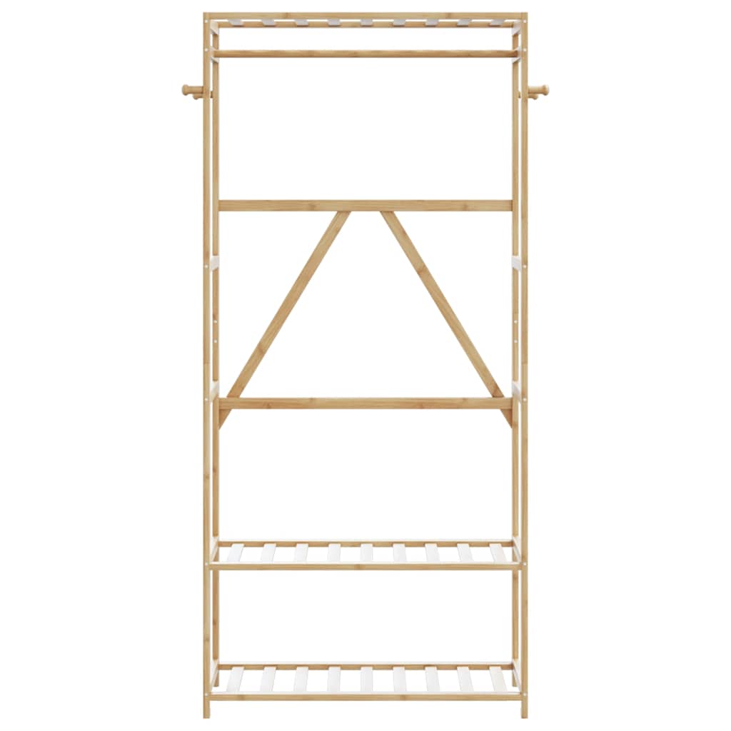 VidaXL portant à vêtements avec étagères 80x40x175 cm bambou