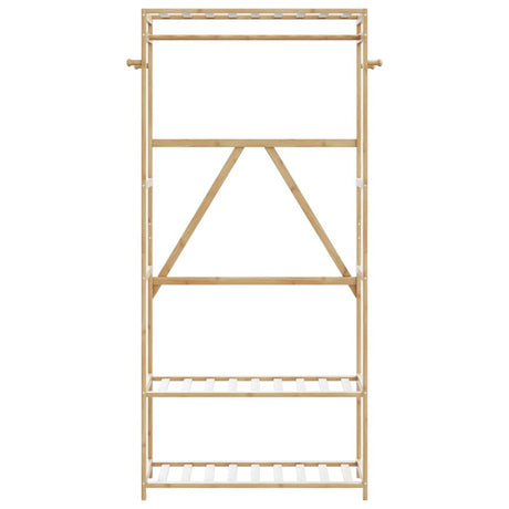 VidaXL portant à vêtements avec étagères 80x40x175 cm bambou