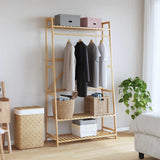 VidaXL portant à vêtements avec étagères 110x40x180 cm bambou