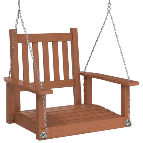 Vidaxl chaise à bascule de jardin avec chaînes métalliques, bois de pin massif, marron