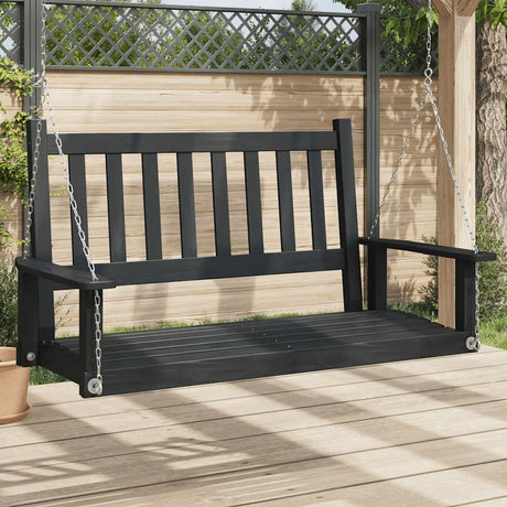 VidaXL balançoire de jardin avec chaînes métalliques, bois de pin massif, noir