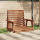 Vidaxl chaise à bascule de jardin avec chaînes métalliques, bois de pin massif, marron