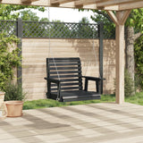 VidaXL chaise à bascule de jardin avec chaînes métalliques, bois de pin massif, noir