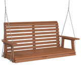 Vidaxl balancelle de jardin avec chaînes métalliques, bois de pin massif, marron
