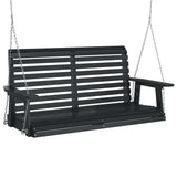 VidaXL balançoire de jardin avec chaînes métalliques, bois de pin massif, noir