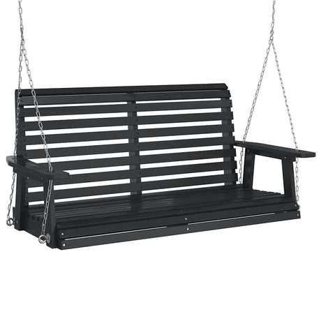 VidaXL balançoire de jardin avec chaînes métalliques, bois de pin massif, noir