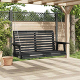 VidaXL balançoire de jardin avec chaînes métalliques, bois de pin massif, noir